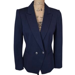 White House Black Market Navy Women's Blazer Career Suit Jacket Academia Size‎ 6